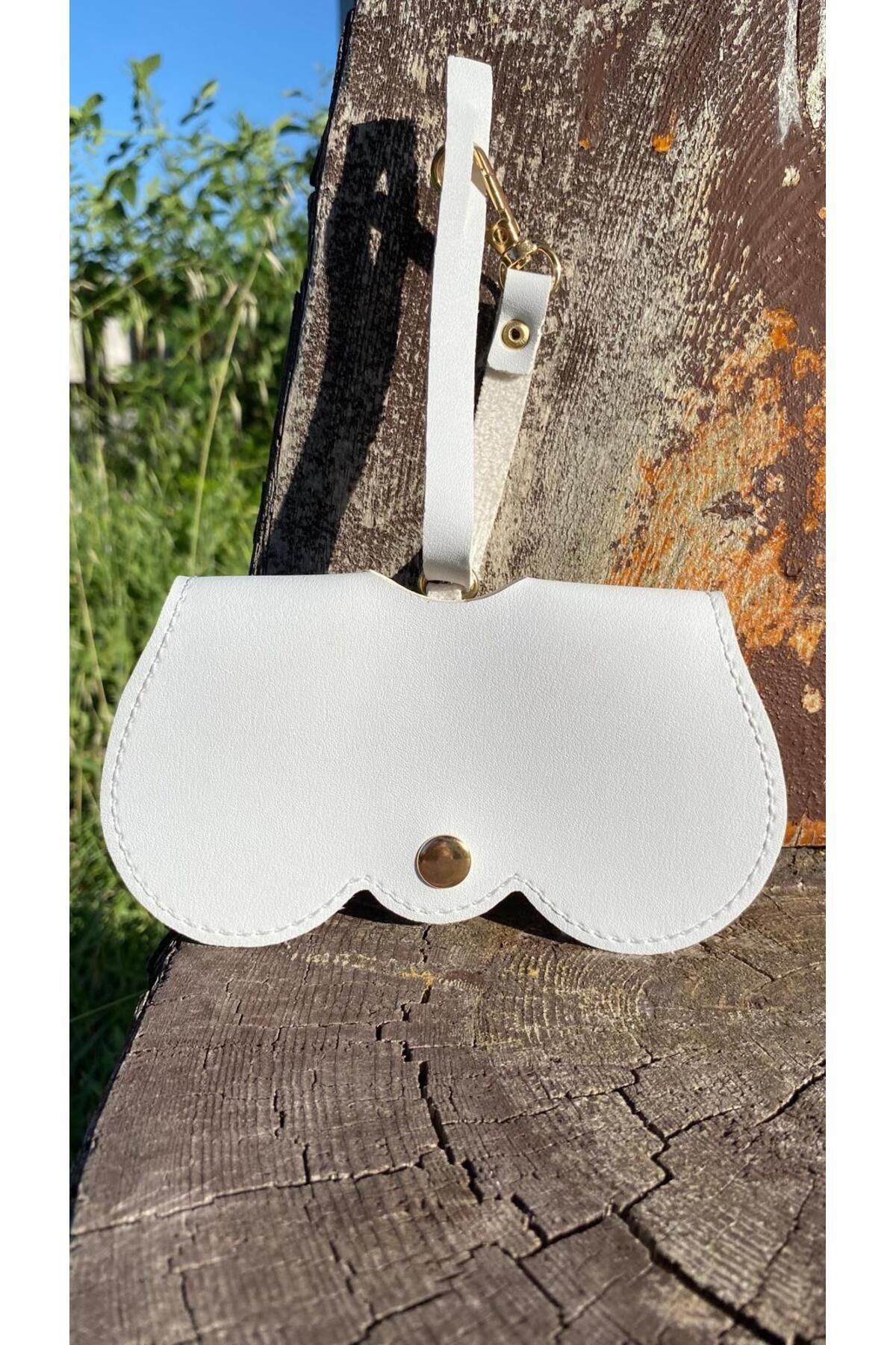Asılabilir Gözlük Kılıfı Daire Model ( Beyaz)