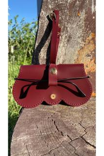 Asılabilir Gözlük Kılıfı Daire Model(BORDO RENK)