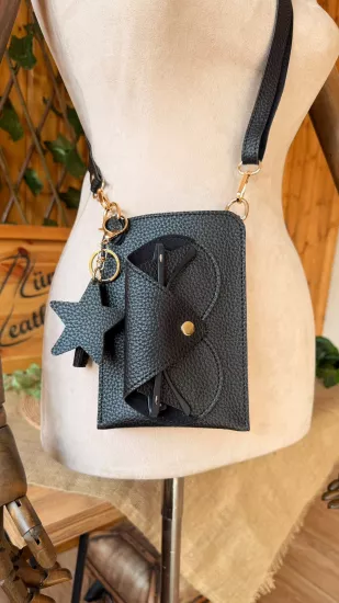Vegan Deri Telefon Çantası