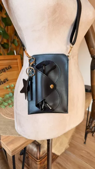 Vegan Deri Telefon Çantası