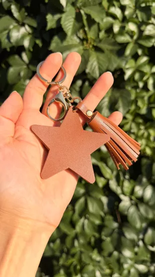 Vegan Deri Yıldız Anahtarlık Charm | Çanta Aksesuarı | Atölye Zümra