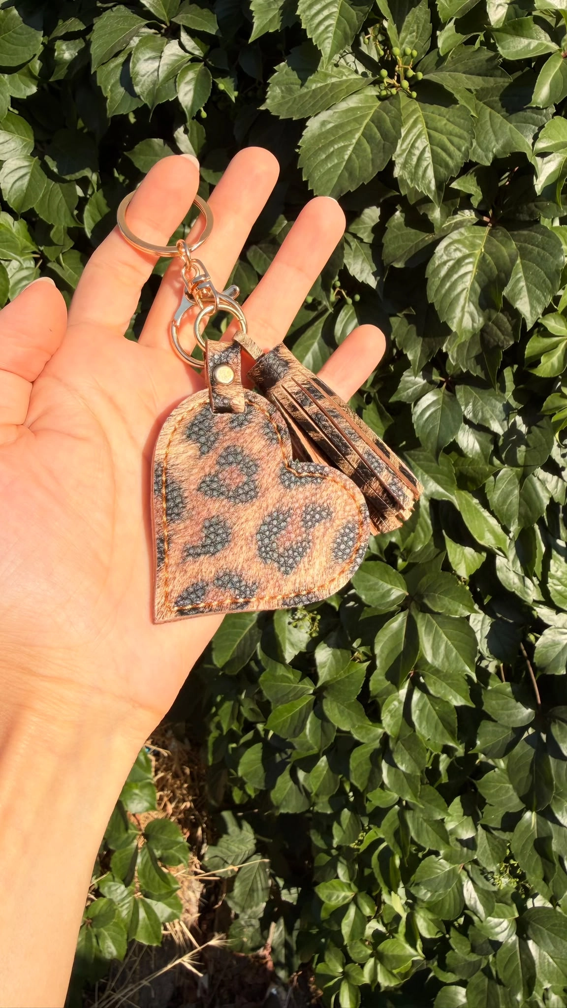 Vegan Deri Kalp Anahtarlık Charm