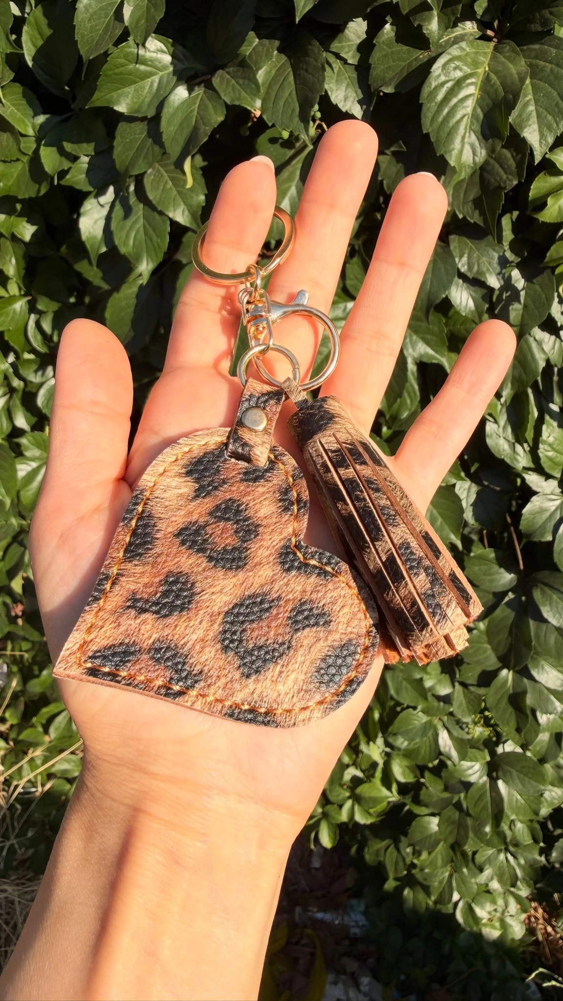 Vegan Deri Kalp Anahtarlık Charm