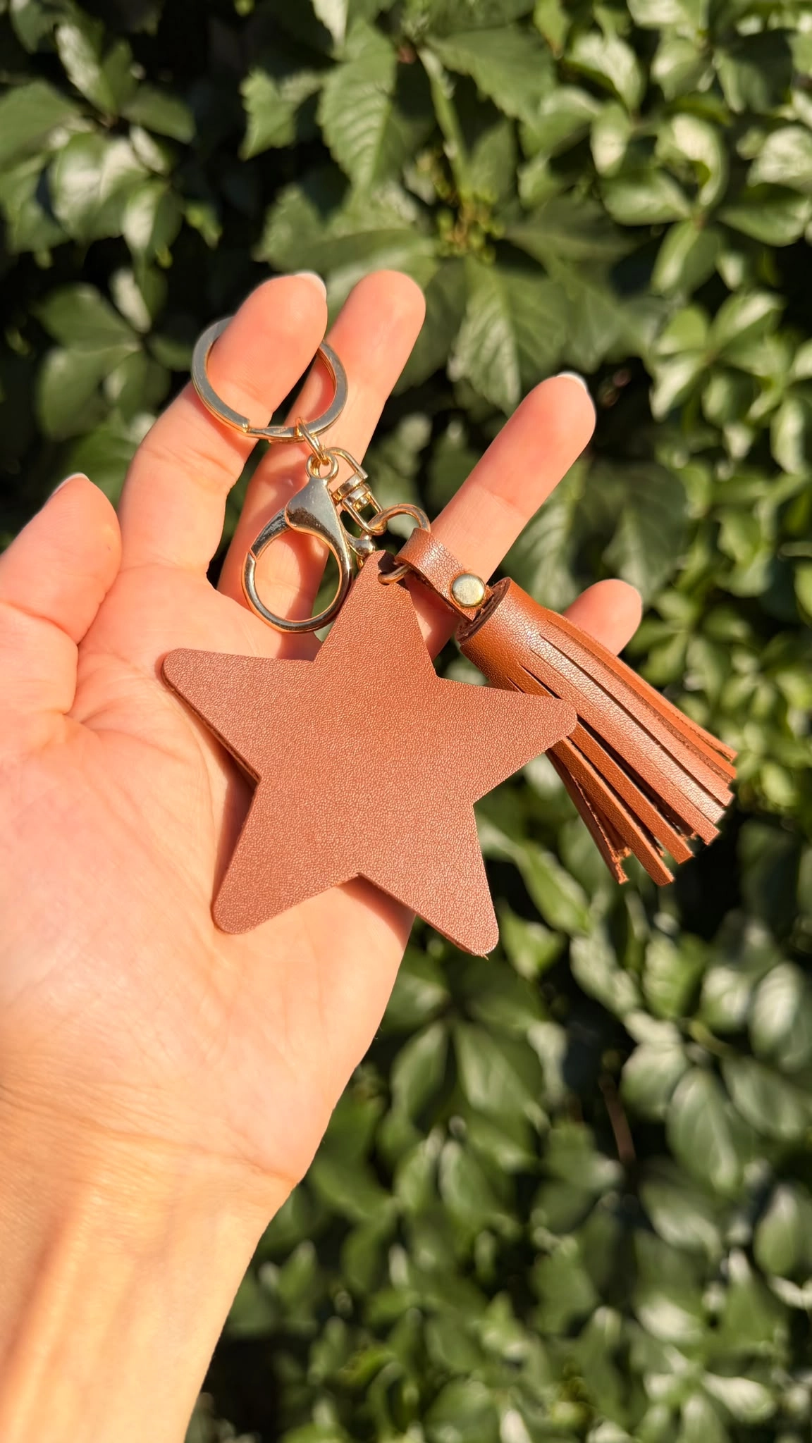 Vegan Deri Yıldız Anahtarlık Charm