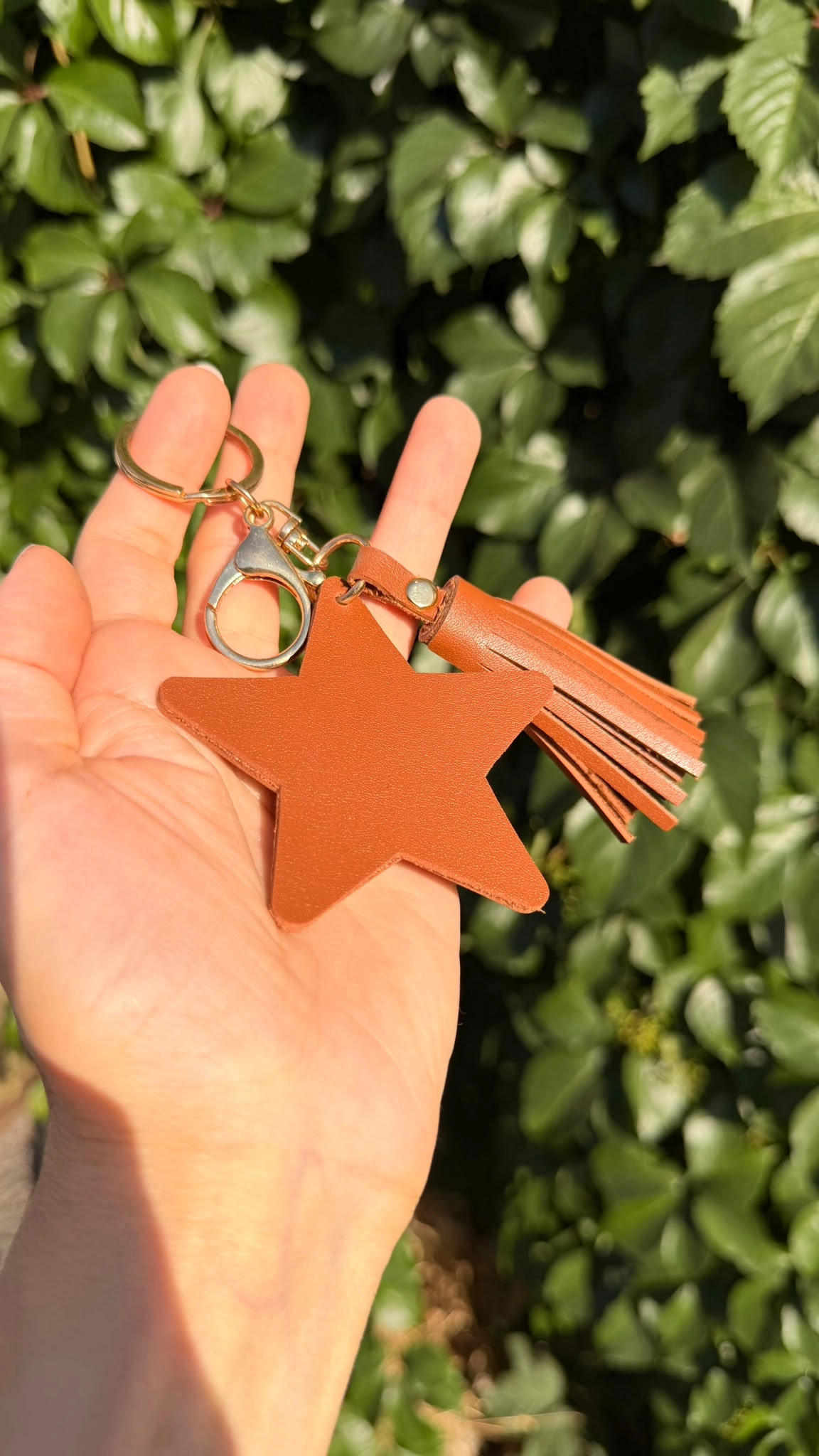 Vegan Deri Yıldız Anahtarlık Charm
