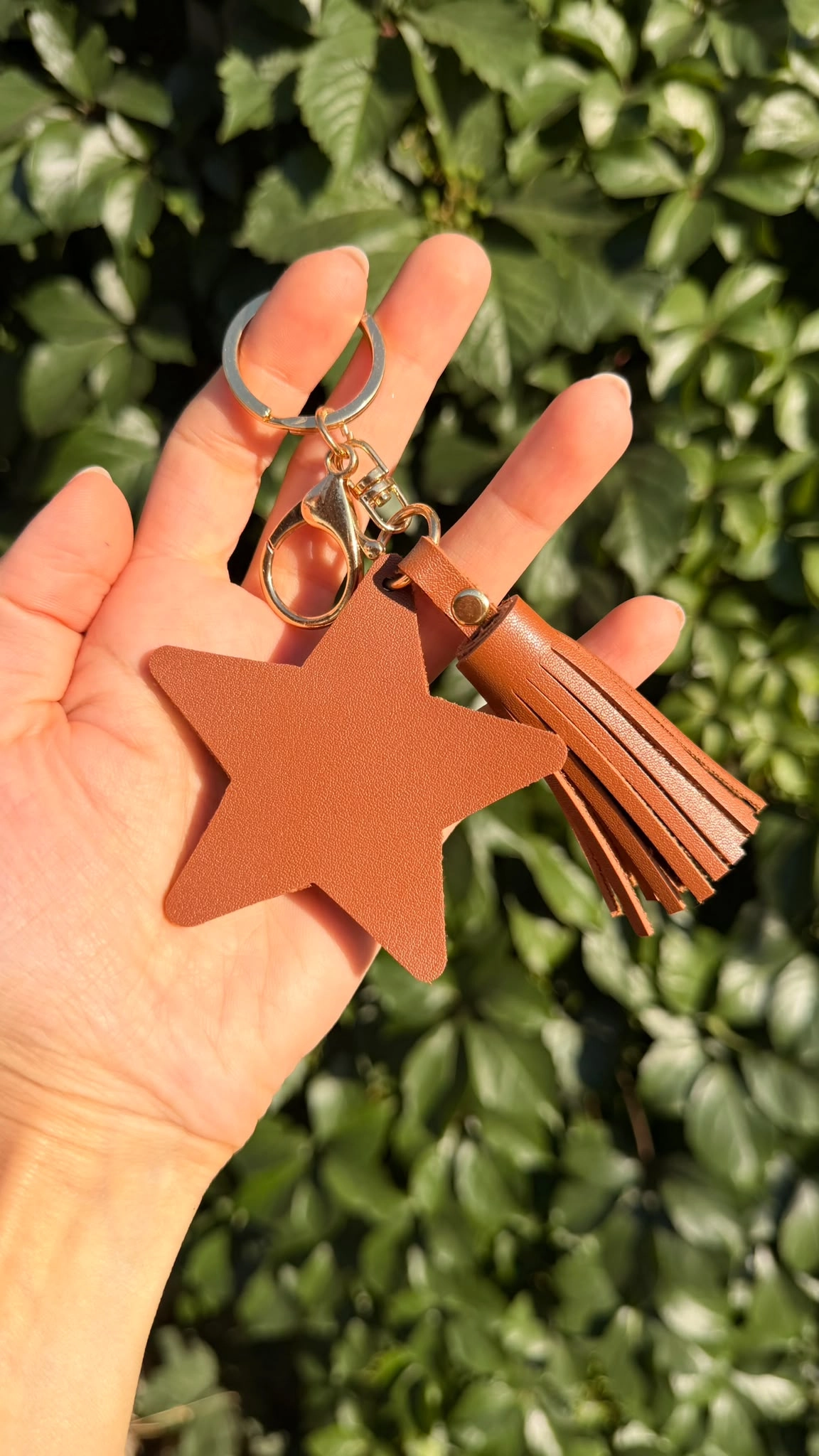Vegan Deri Yıldız Anahtarlık Charm
