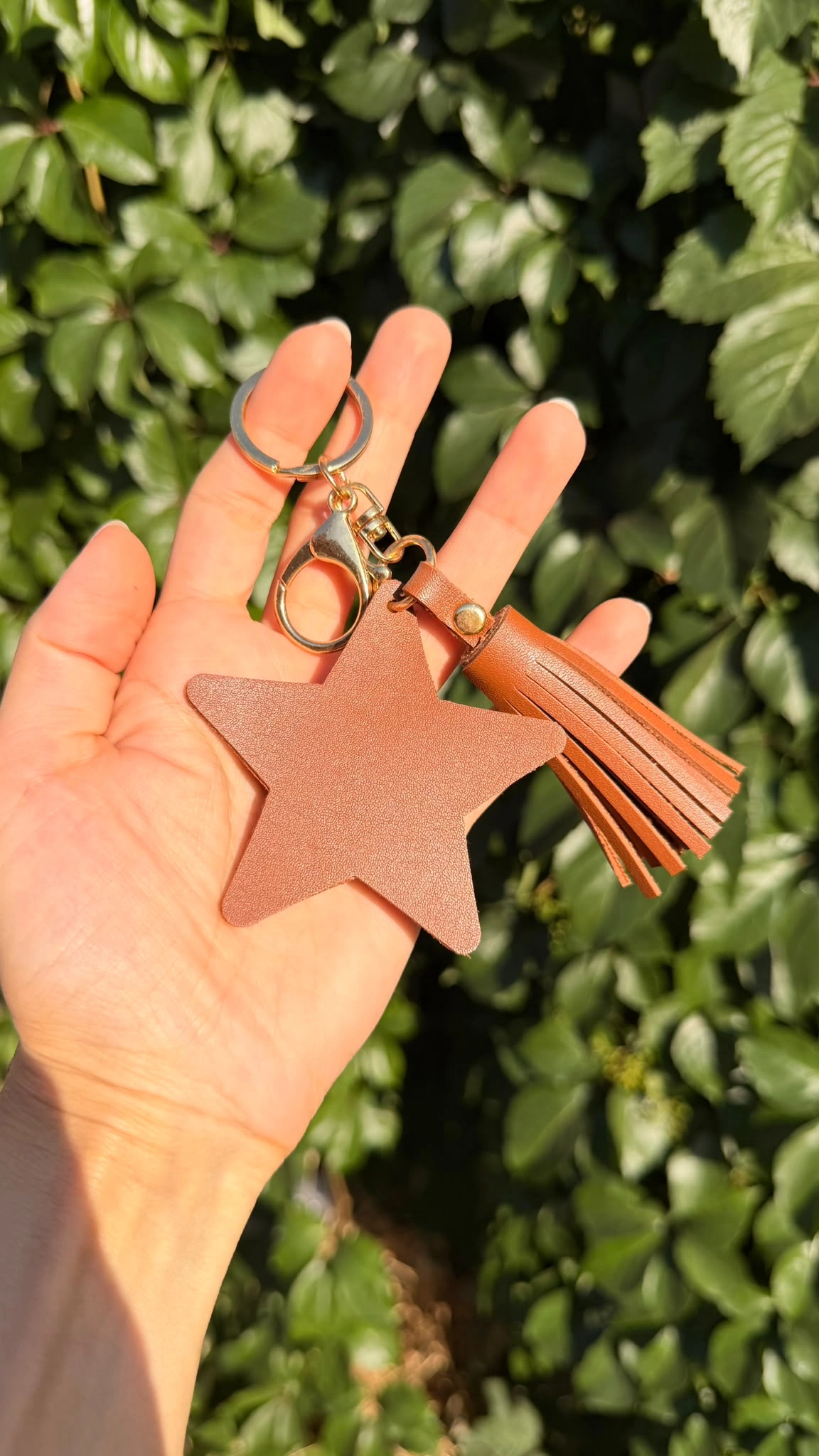 Vegan Deri Yıldız Anahtarlık Charm